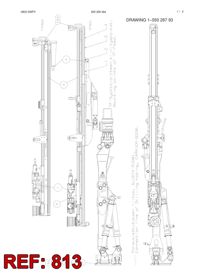 55008488 550 084 88 HOSING TRR/TB90 - Sandvik Technical Drawing