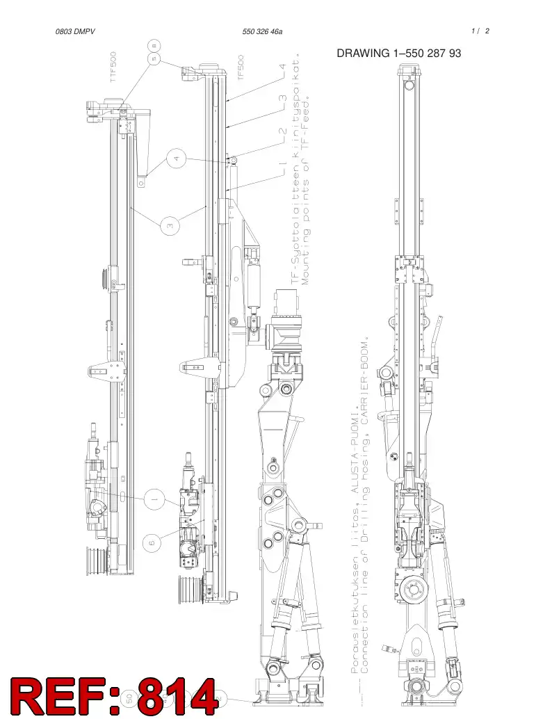 55008489 550 084 89 HOSING TRR/TF500-14 - Sandvik Technical Drawing
