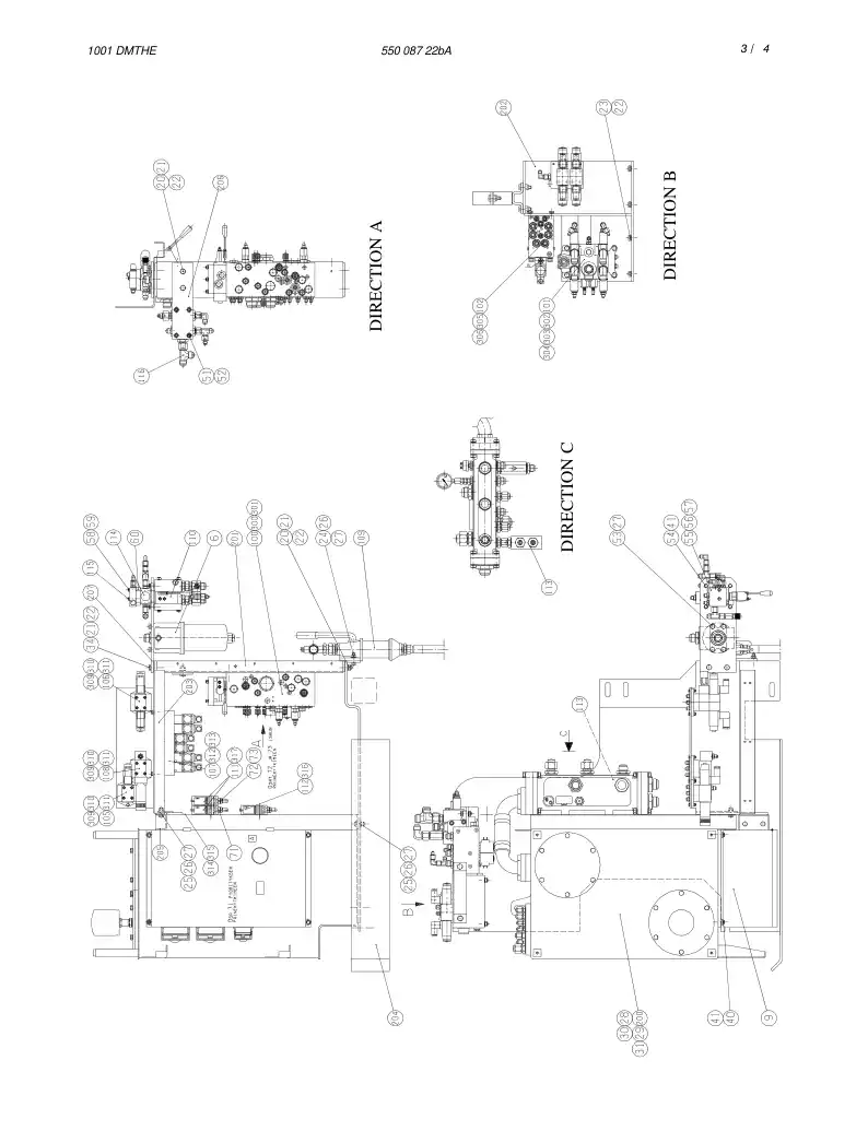 55008722bA 550 087 22bA HYDRAULIC VALVE UNIT - Sandvik Technical Drawing