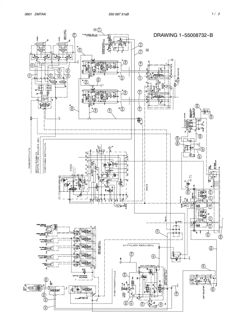 55008731aB 550 087 31aB CIRCUIT DIAGRAM, LOWER FRAME ( - Sandvik Technical Drawing