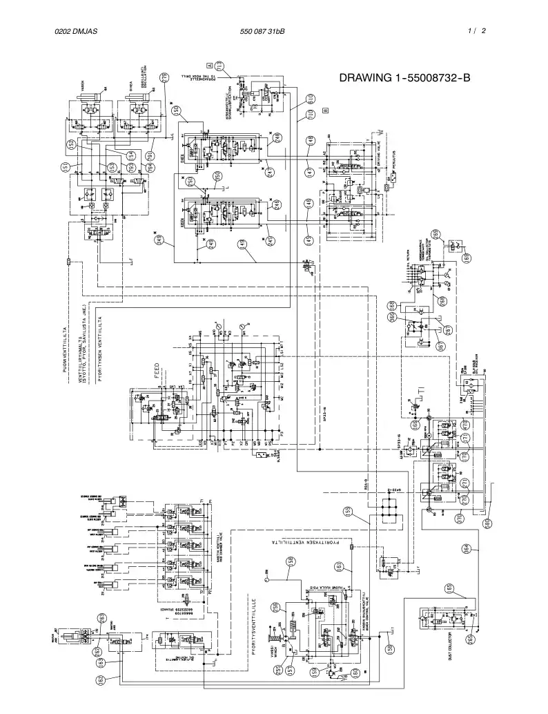 55008731bB 550 087 31bB CIRCUIT DIAGRAM, LOWER FRAME ( - Sandvik Technical Drawing