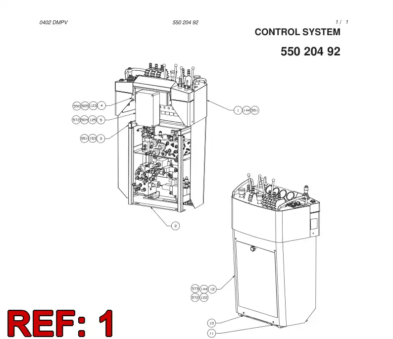 55008805 550 088 05 OPERATOR'S CONSOLE ASSEMBLY - Sandvik Technical Drawing