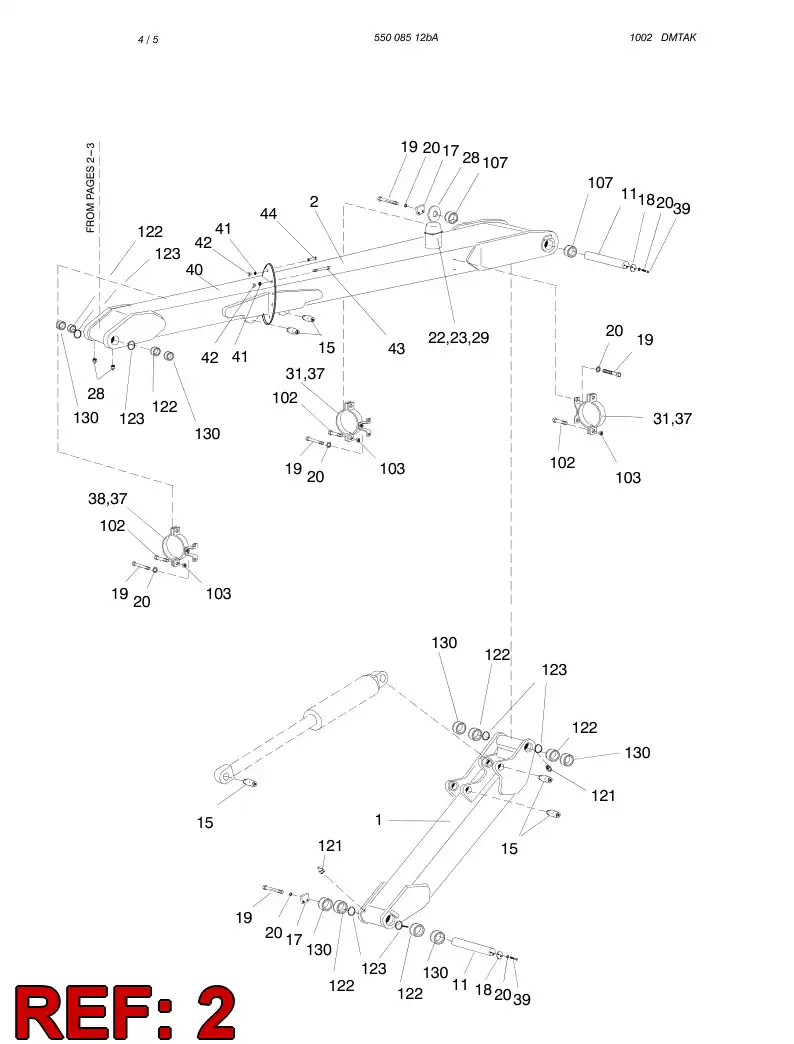 55008909 550 089 09 BOOM ASSY (REAR PART) - Sandvik Technical Drawing