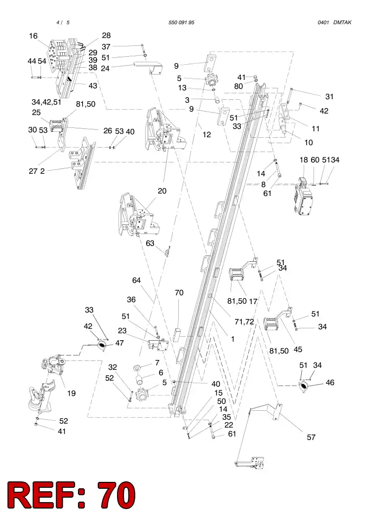 55009119 550 091 19 CHAIN FEED VALVE ASSY - Sandvik Technical Drawing