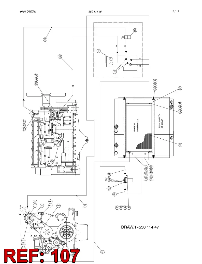 55009123 550 091 23 SUPPORT BEAM - Sandvik Technical Drawing
