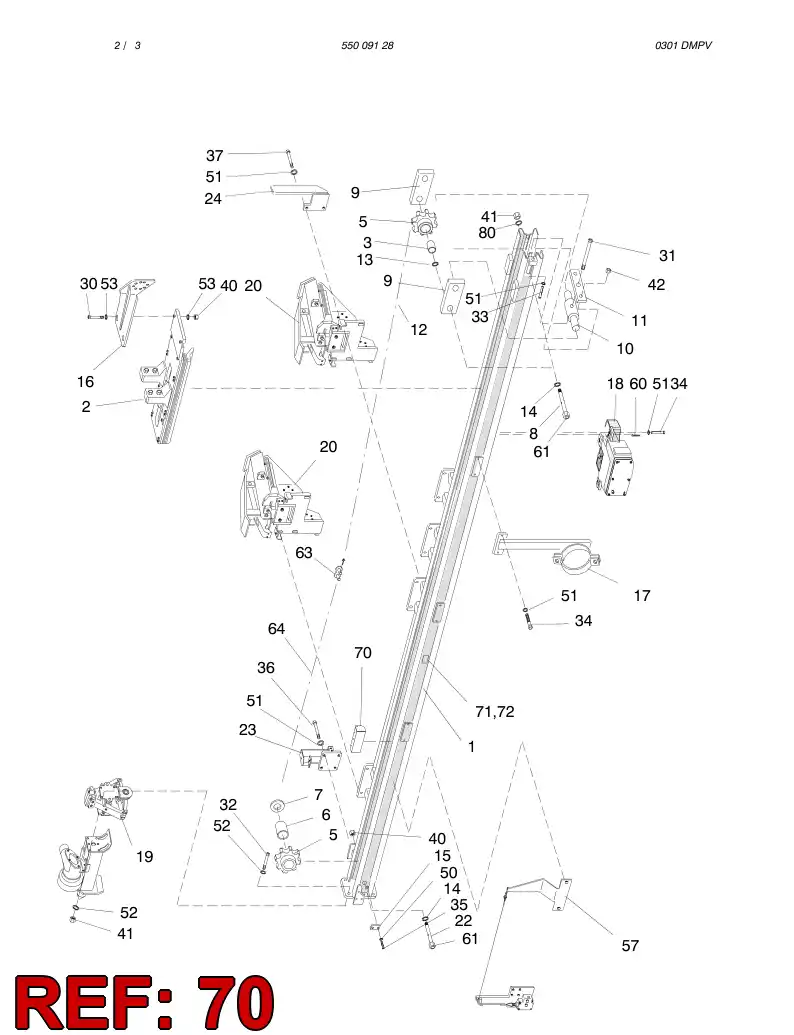 55009124 550 091 24 CHAIN FEED VALVE ASSY - Sandvik Technical Drawing