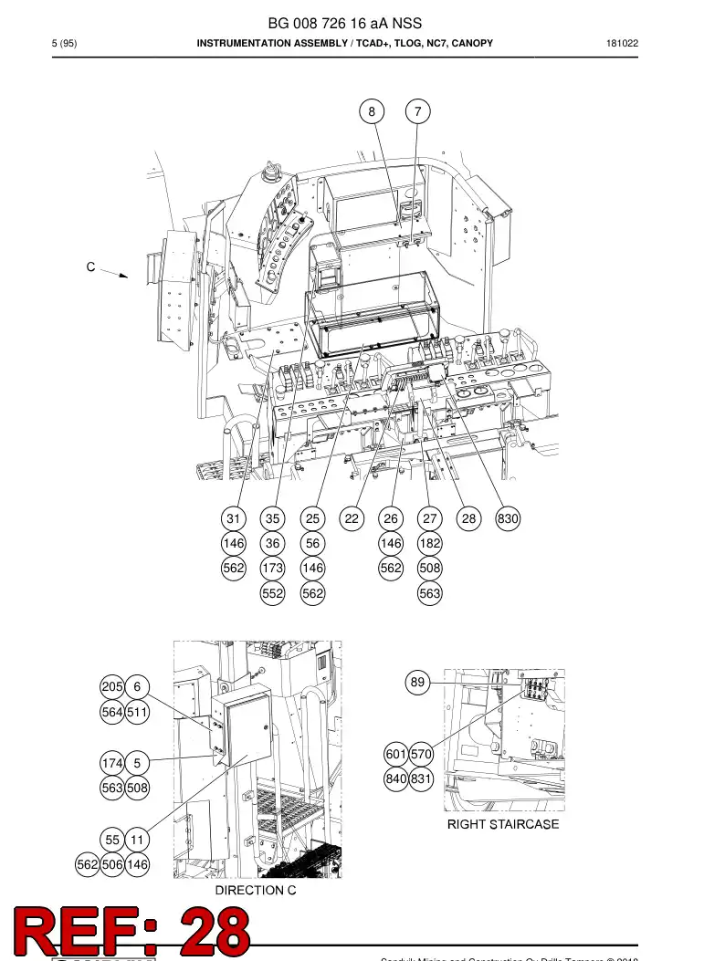 55009292 550 092 92 Bracket - Sandvik Technical Drawing