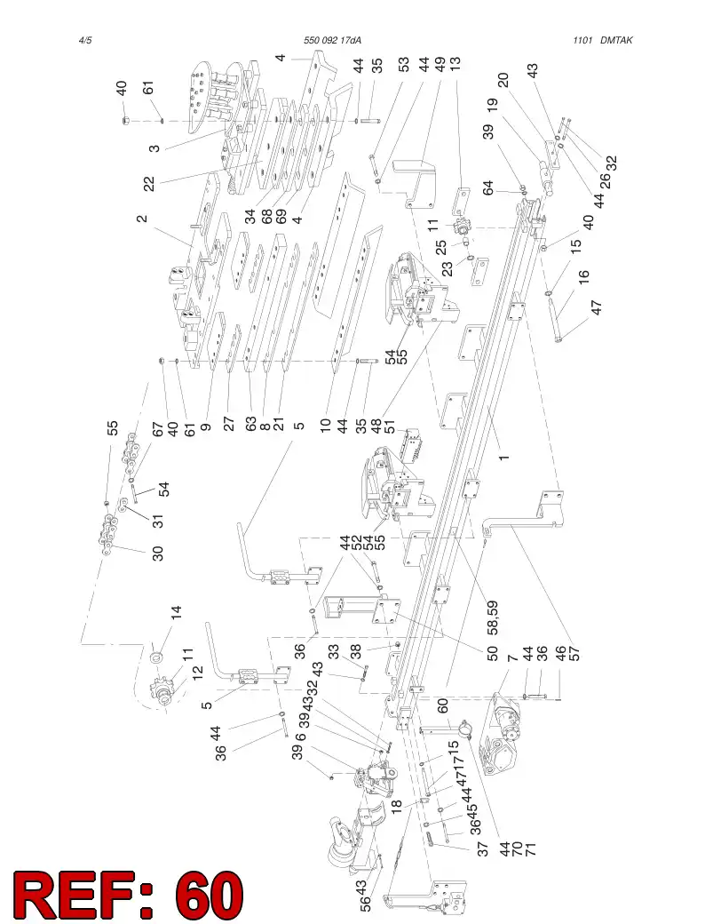 55009364 550 093 64 HOSE SUPPORT - Sandvik Technical Drawing