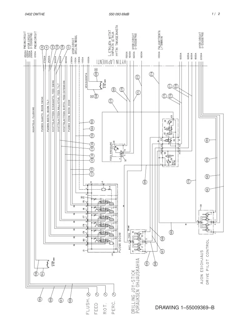 55009369dB 550 093 69dB CONNECTION ADVICE (CABIN ) - Sandvik Technical Drawing