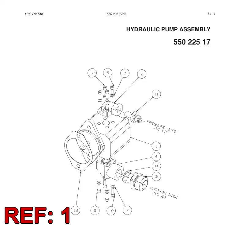 55009419 550 094 19 GEAR PUMP - Sandvik Technical Drawing