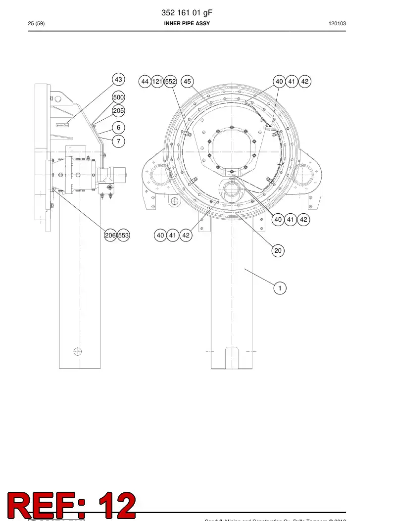 55009460 550 094 60 Plate - Sandvik Technical Drawing
