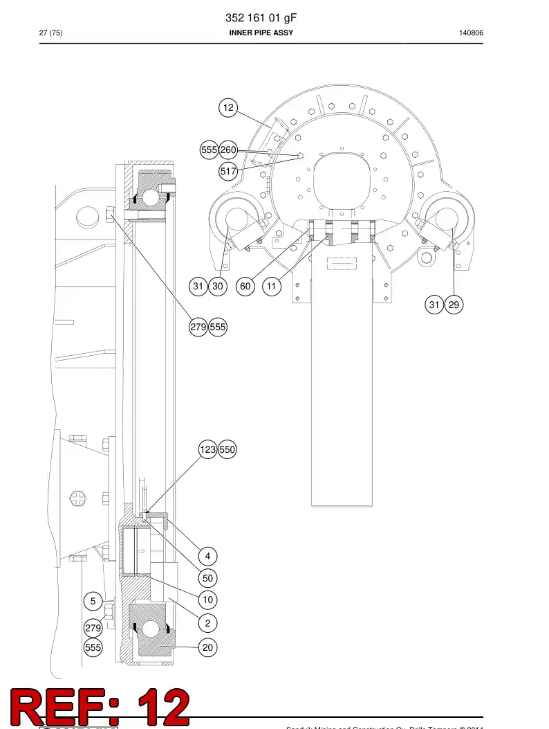 55009460a 550 094 60a Plate - Sandvik Technical Drawing