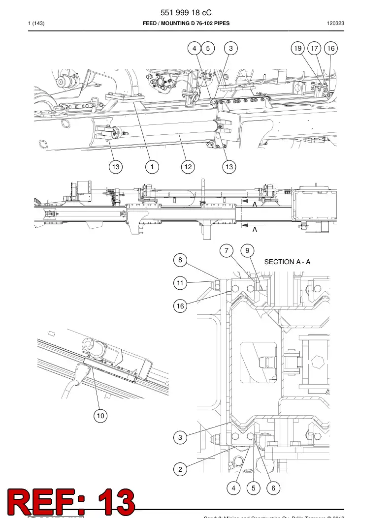 55009544a 550 095 44a Pin, Taper - Sandvik Technical Drawing