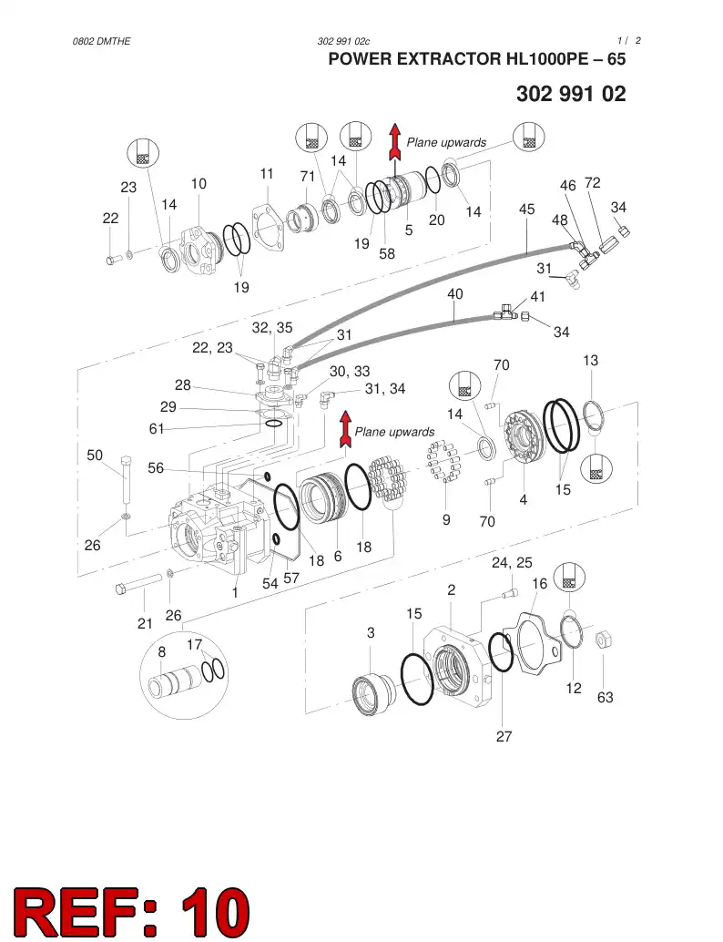 55009601 550 096 01 FRONT COVER ASSY - Sandvik Technical Drawing