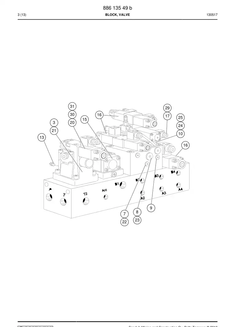 55009758 550 097 58 Center section - Sandvik Technical Drawing
