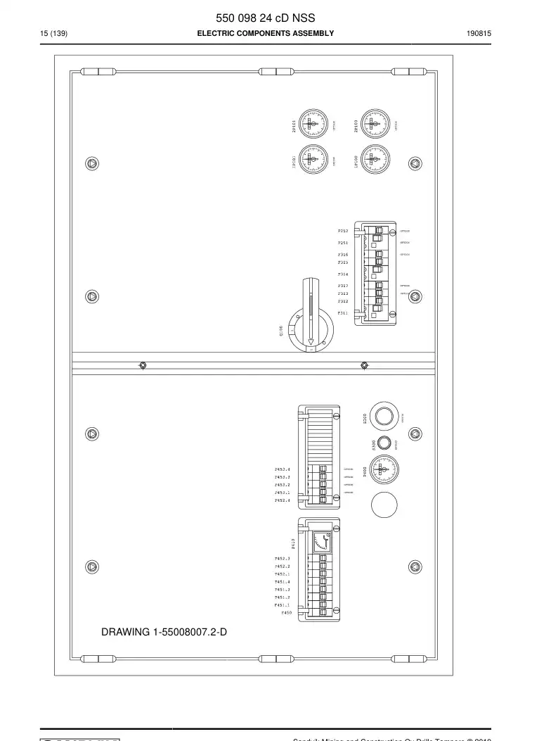 55009824c 550 098 24c Electric Components Assembly - Sandvik Technical Drawing