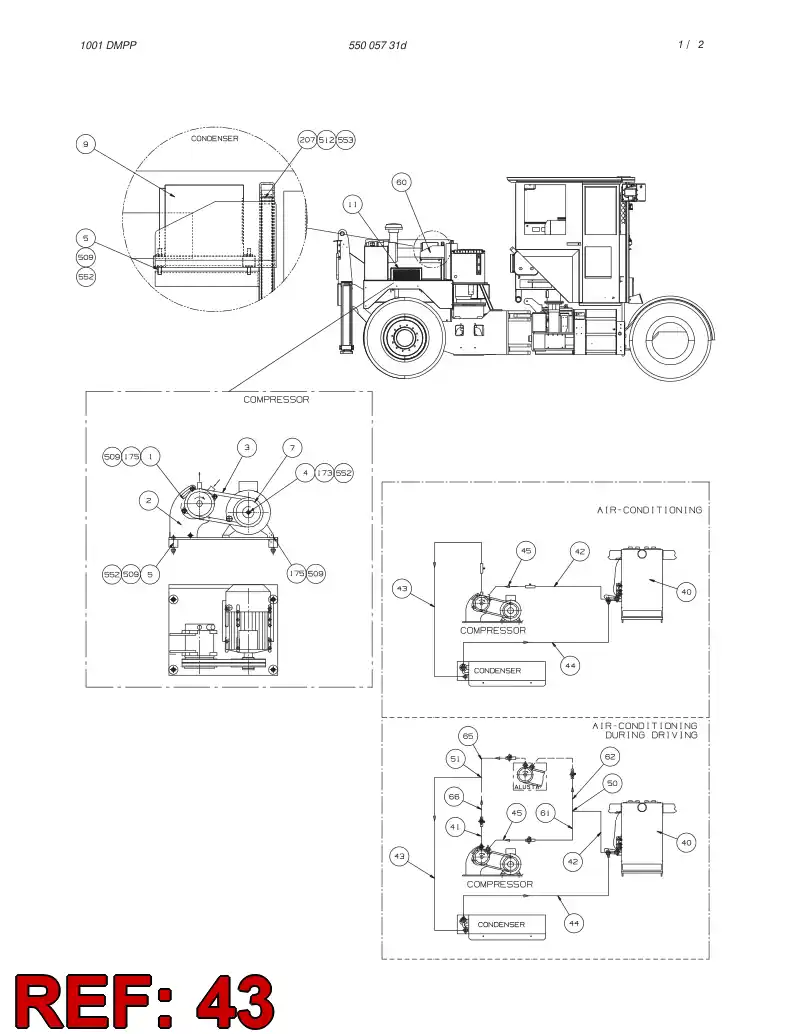 55009879 550 098 79 REFRIGERATION HOSE ASSEMBLY - Sandvik Technical Drawing