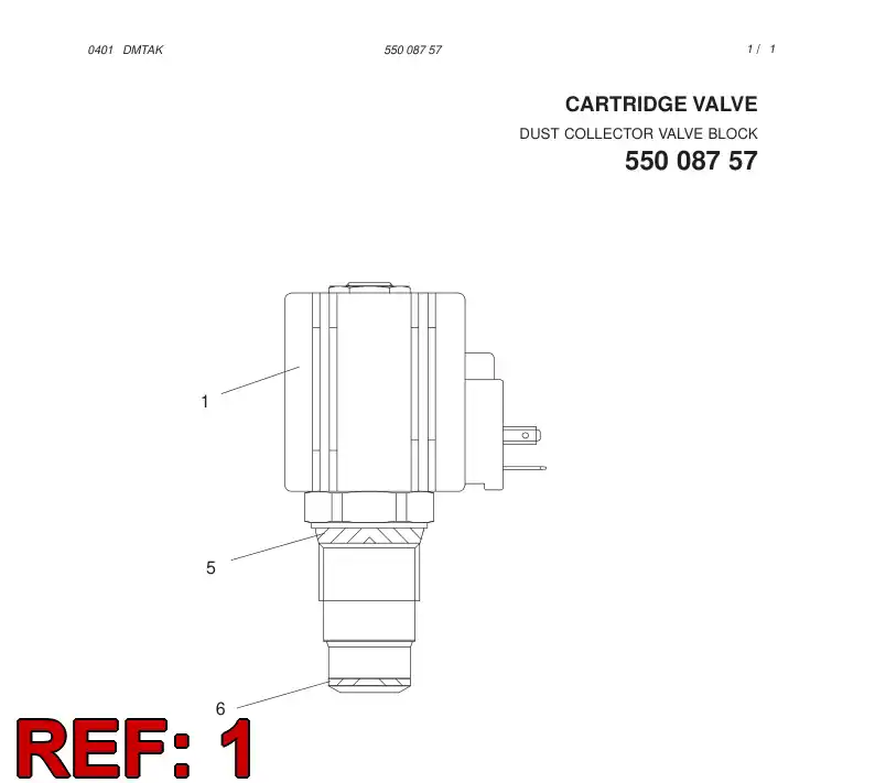 55010022 550 100 22 SOLENOID - Sandvik Technical Drawing