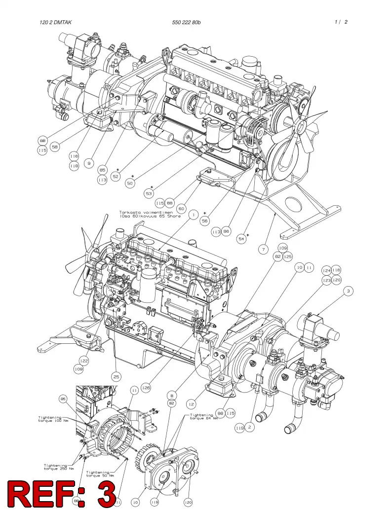 55010084 550 100 84 COMPRESSOR ASSEMBLY - Sandvik Technical Drawing