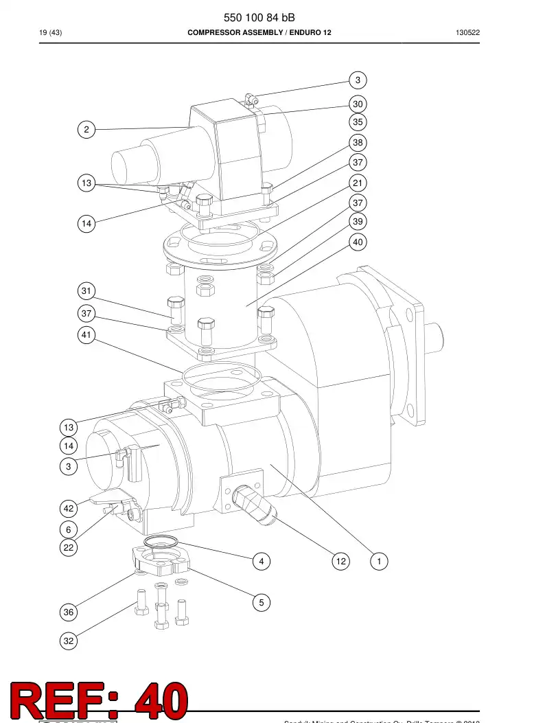55010101a 550 101 01a Extension plate - Sandvik Technical Drawing
