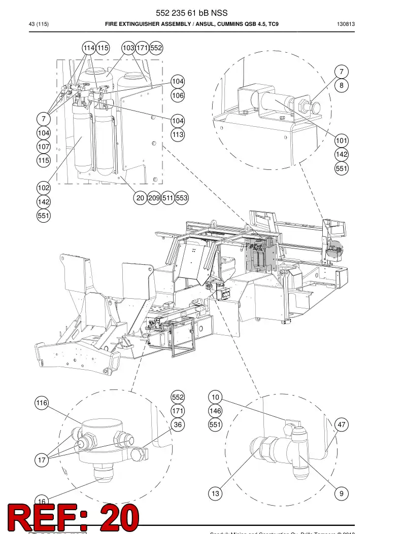 55010127a 550 101 27a Bracket - Sandvik Technical Drawing