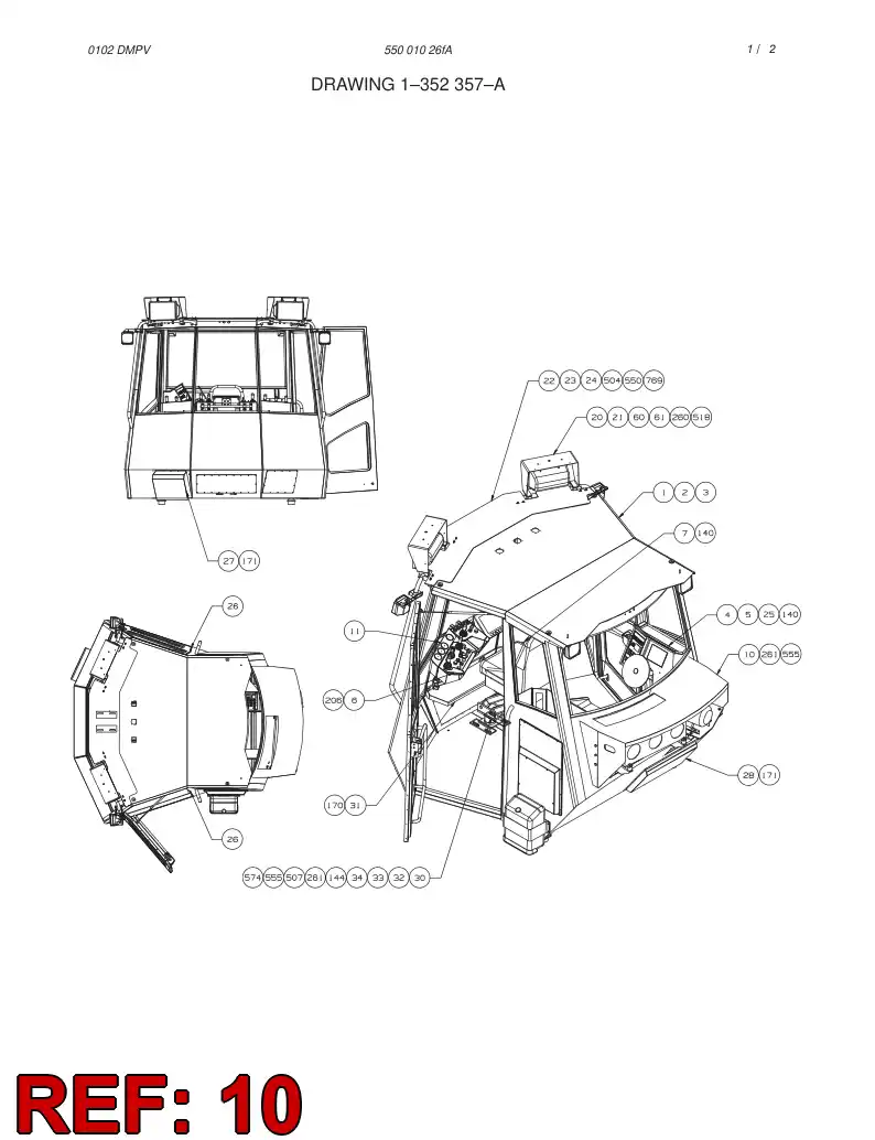 55010168 550 101 68 AIR CONDITIONING ASSEMBLY - Sandvik Technical Drawing