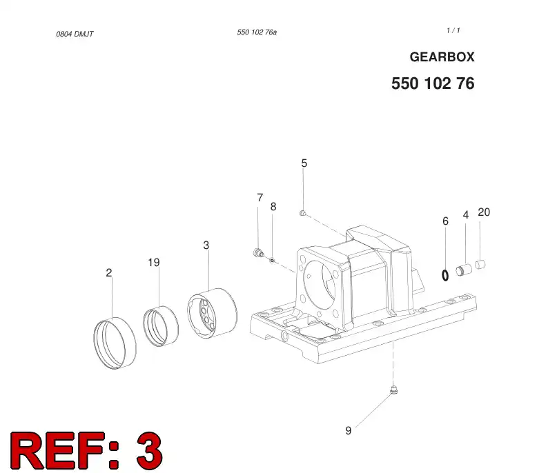 55010183 550 101 83 PIN HOUSING - Sandvik Technical Drawing