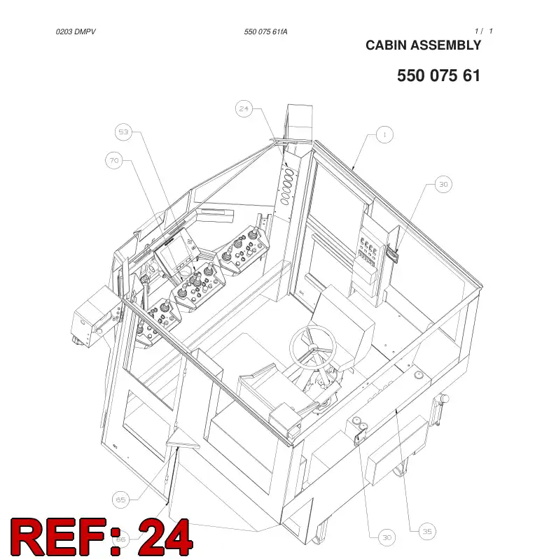 55010201 550 102 01 GAUGE COVER, CABIN L - Sandvik Technical Drawing