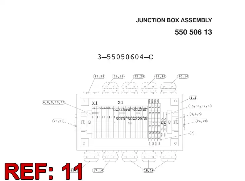 55010243 550 102 43 JUMPER BAR - Sandvik Technical Drawing
