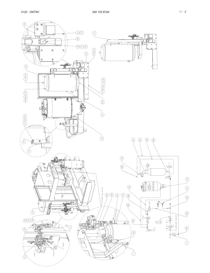 55010287dA 550 102 87dA WATER INJECTION SYSTEM - Sandvik Technical Drawing