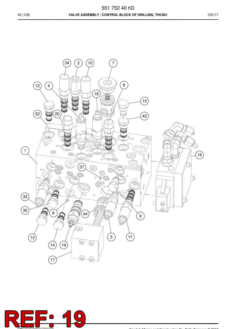 55010318 550 103 18 PRESSURE REDUCING VALVE CARTRIDGE - Sandvik Technical Drawing