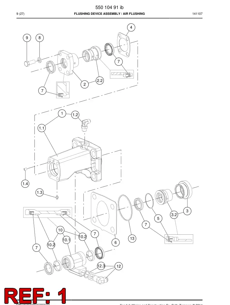 55010446 550 104 46 FRAME ASSEMBLY - Sandvik Technical Drawing