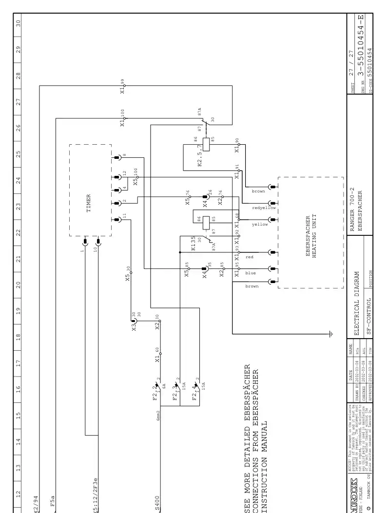 55010454bF 550 104 54bF ELECTRIC CIRCUIT DIAGRAM - Sandvik Technical Drawing