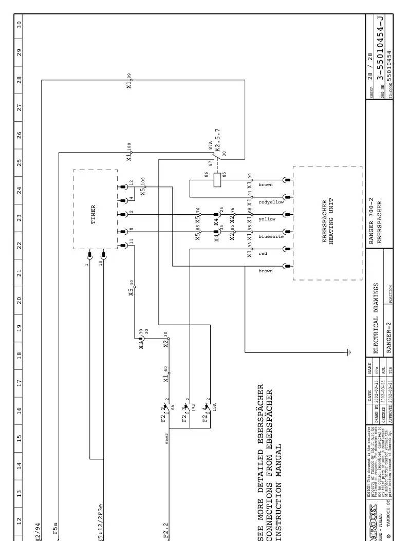 55010454hJ 550 104 54hJ ELECTRIC CIRCUIT DIAGRAM+PARTS - Sandvik Technical Drawing