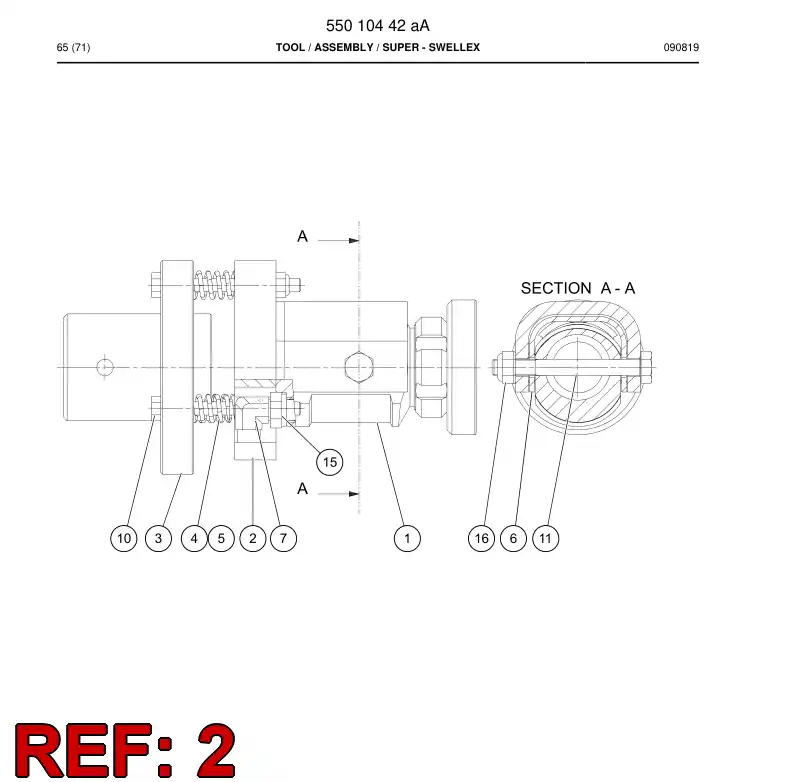 55010486 550 104 86 Fastener - Sandvik Technical Drawing