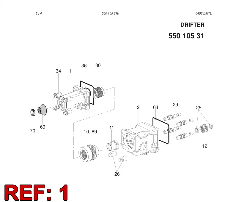 55010491 550 104 91 FLUSHING DEVICE ASSEMBLY - Sandvik Technical Drawing