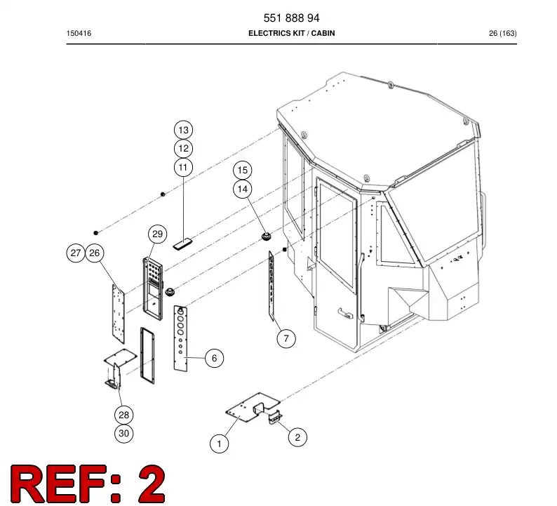 55010498a 550 104 98a Cable entry plate - Sandvik Technical Drawing