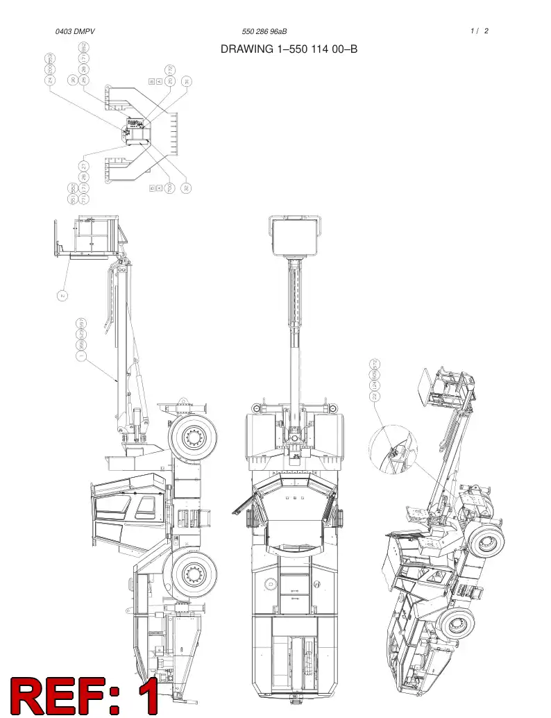 55010640 550 106 40 BASKET BOOM - Sandvik Technical Drawing