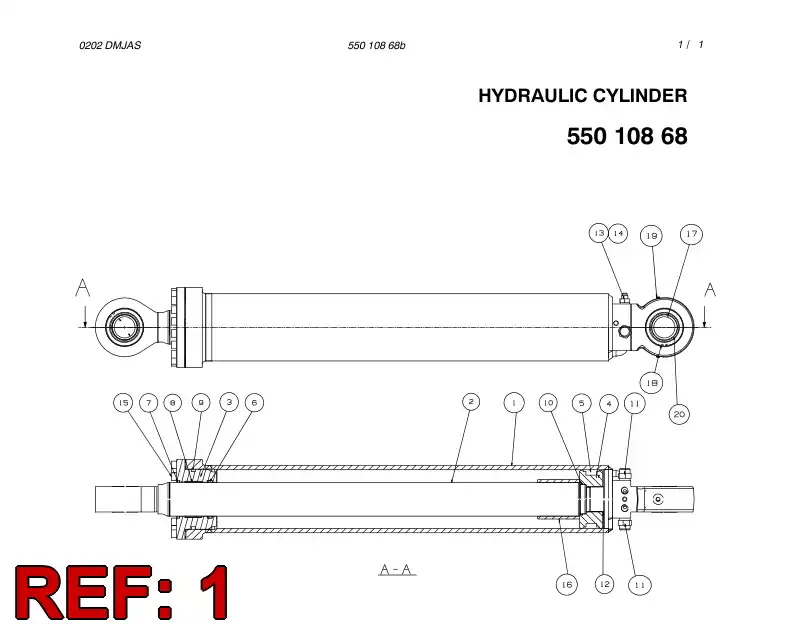55010853 550 108 53 Tube, Cylinder - Sandvik Technical Drawing