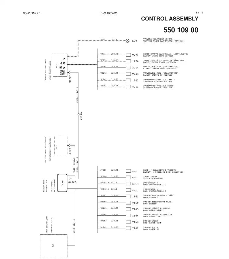 55010856 550 108 56 CABLE ASSEMBLY - Sandvik Technical Drawing