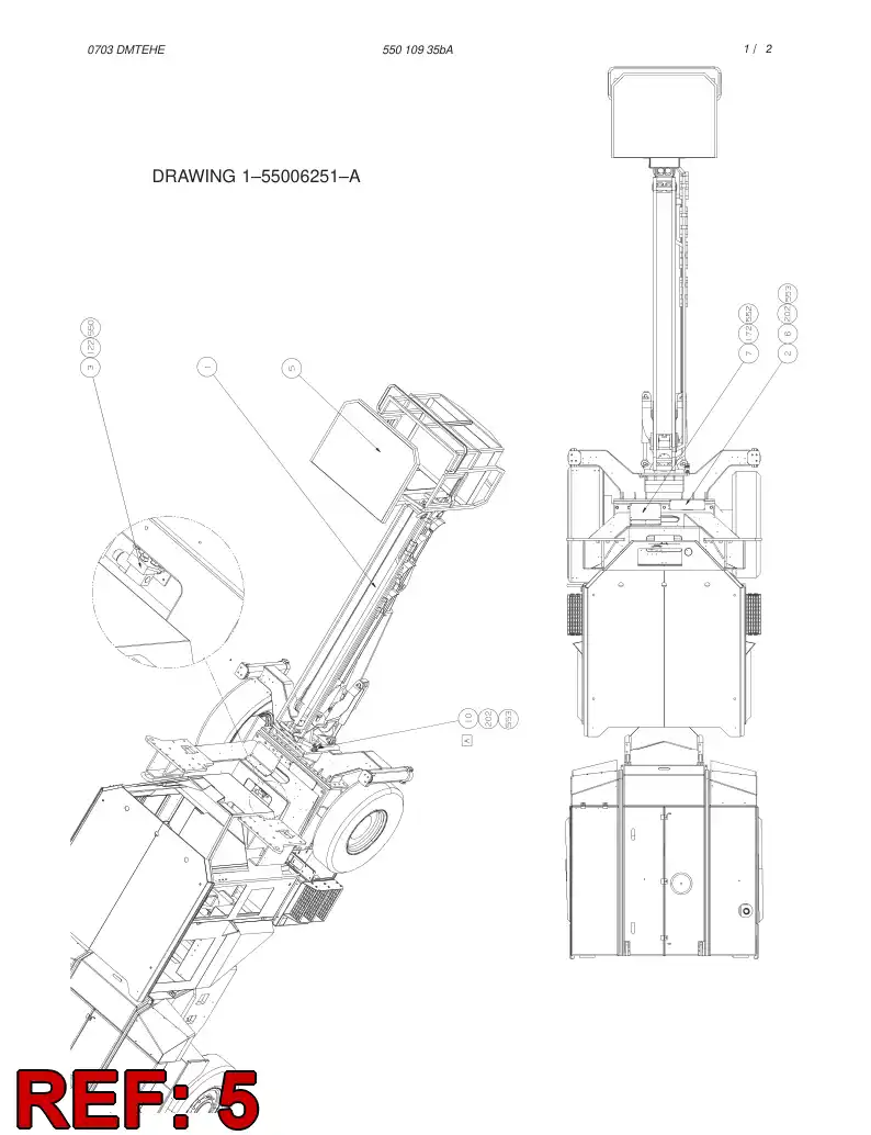 55010884 550 108 84 SAFETY CANOPY ASSEMBLY - Sandvik Technical Drawing