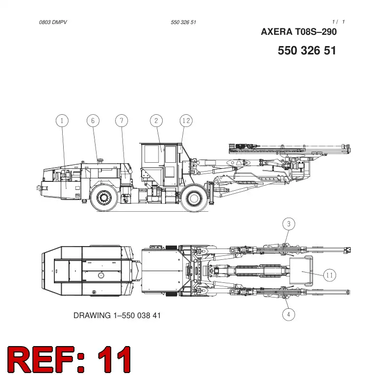 55010935 550 109 35 BASKET BOOM MODULE - Sandvik Technical Drawing