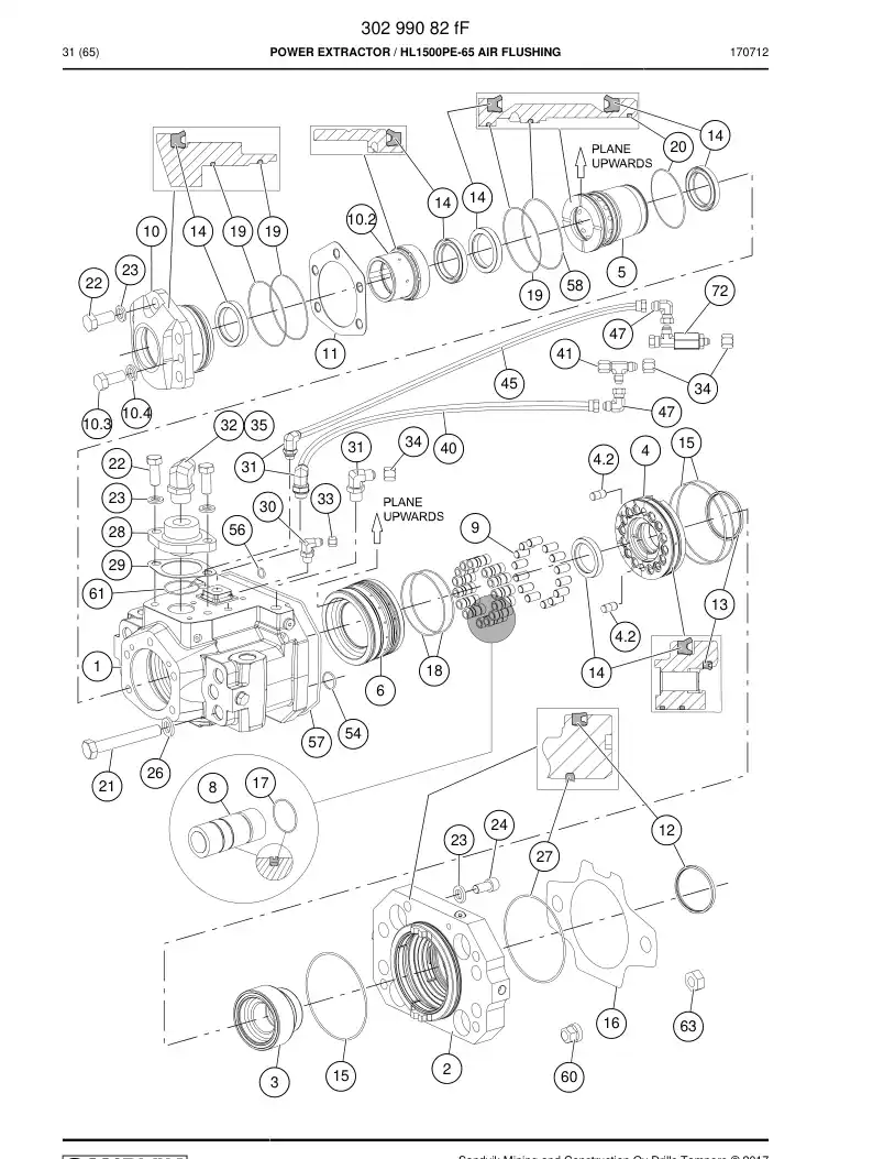 55010948b 550 109 48b Seal Kit - Sandvik Technical Drawing