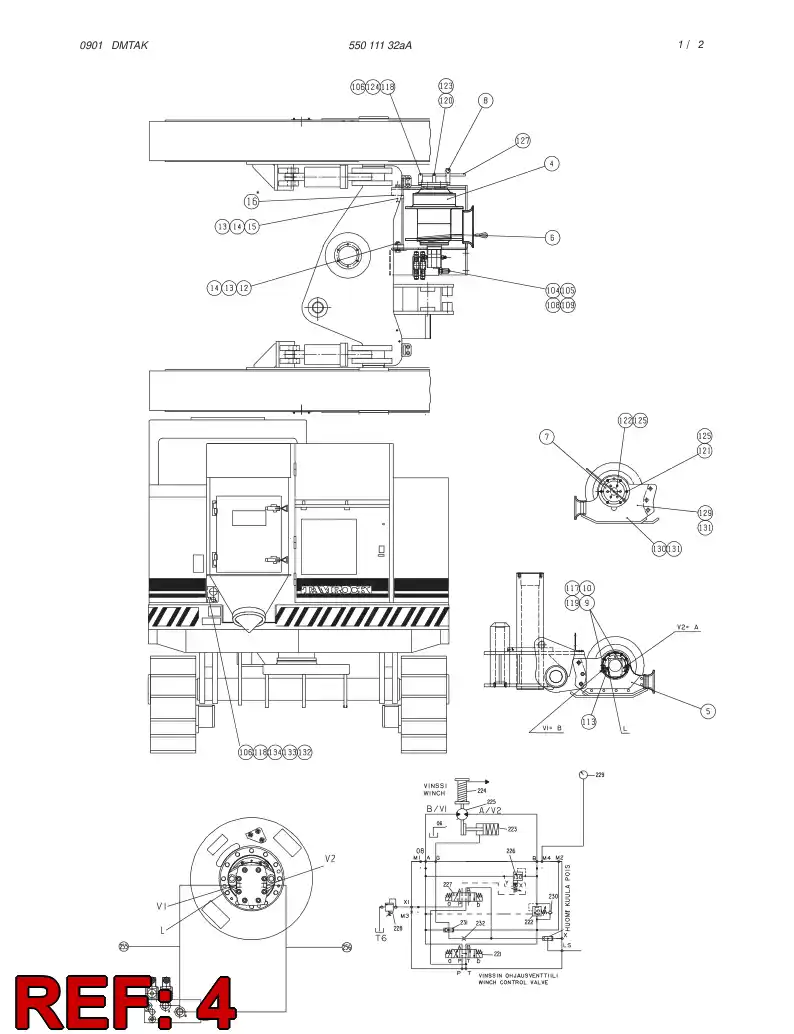 55011121 550 111 21 WINCH - Sandvik Technical Drawing