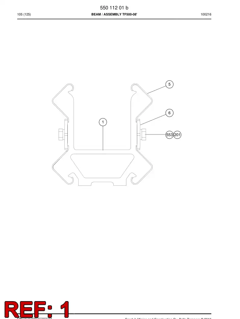 55011202b 550 112 02b BEAM - Sandvik Technical Drawing