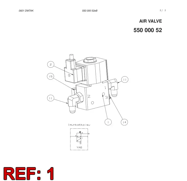 55011218 550 112 18 DIRECTIONAL VALVE - Sandvik Technical Drawing