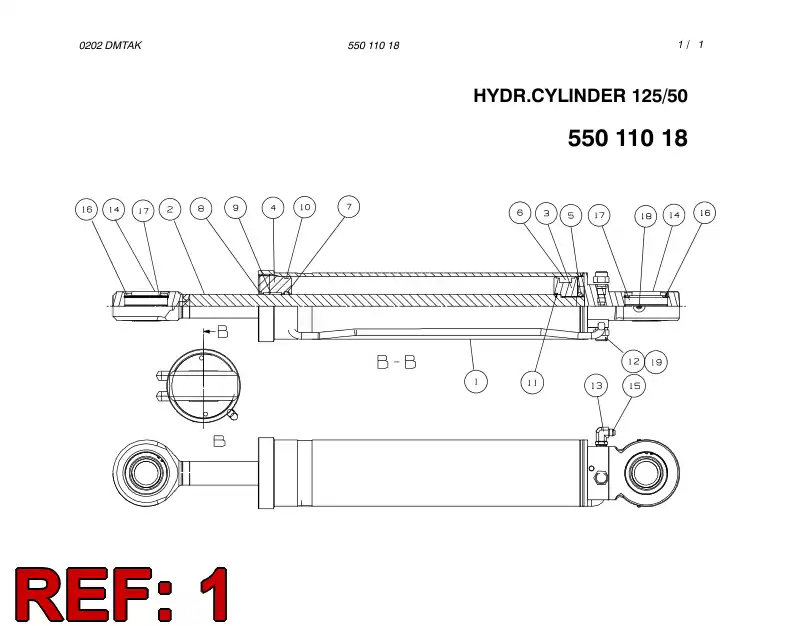 55011290 550 112 90 CYLINDER TUBE - Sandvik Technical Drawing