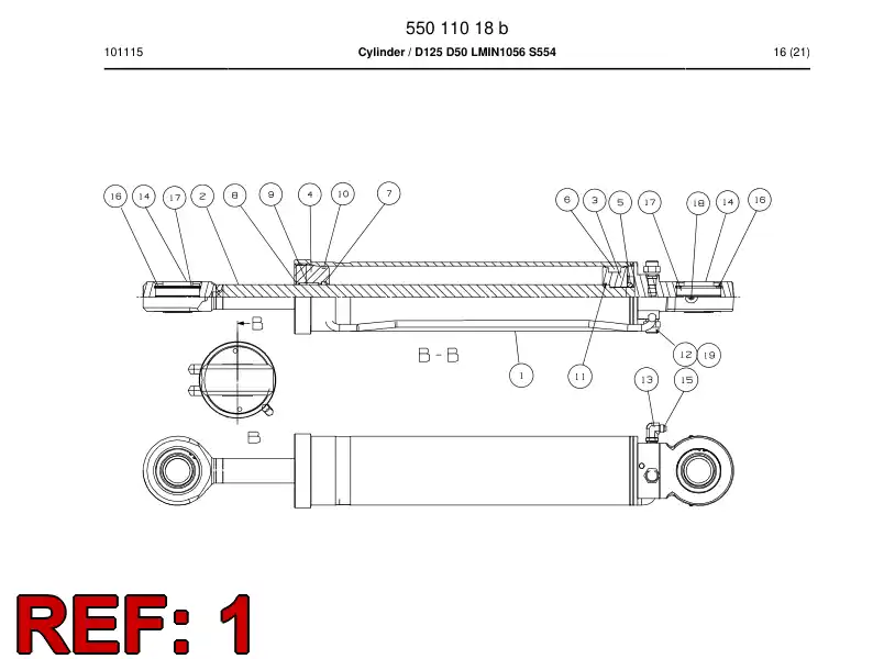 55011290a 550 112 90a Tube, Cylinder - Sandvik Technical Drawing