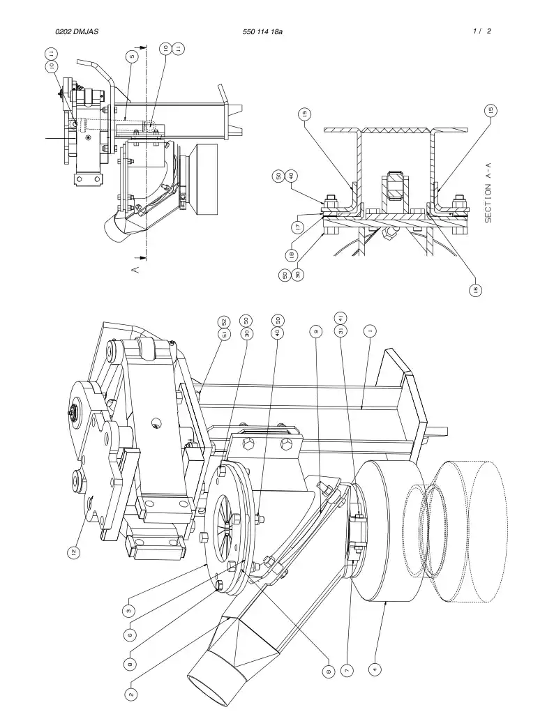 55011418a 550 114 18a MOVEABLE SUCTION HEAD - Sandvik Technical Drawing