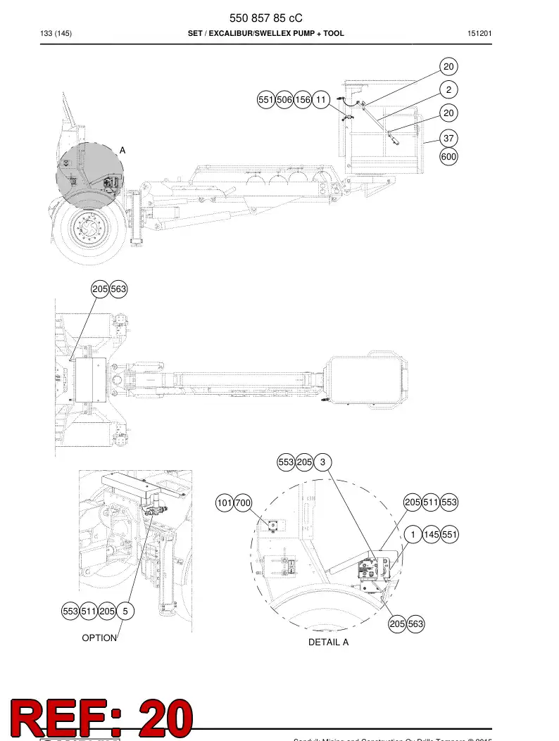 55011557a 550 115 57a Bracket - Sandvik Technical Drawing